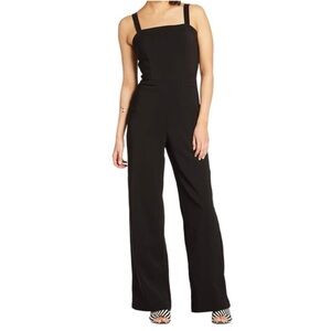 Allison Joy Black Jumpsuit SLOAN Wide Leg Spaghetti Strap w/ Pockets, Size S